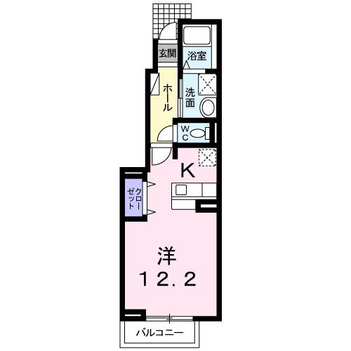 サイスフィールド II(1K/1階)の間取り写真