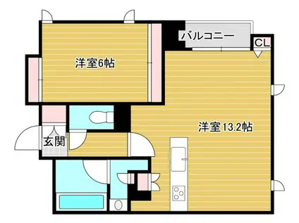 エステムコート南堀江IVレイズ(1LDK/11階)の間取り写真