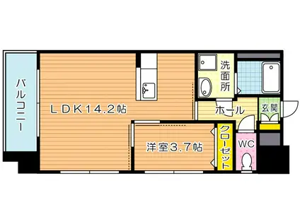 ERIOS COURT 中津口(1LDK/3階)の間取り写真