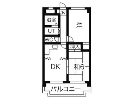 コーポ牛巻(2DK/4階)の間取り写真