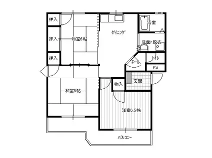 ハイムTAKAHASHI(3DK/3階)の間取り写真