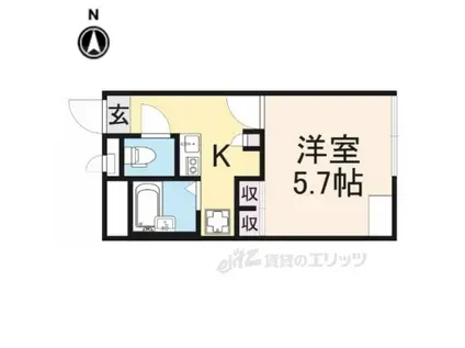 京阪本線 香里園駅 徒歩14分 2階建 築19年(1K/2階)の間取り写真