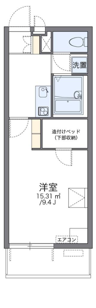 レオパレス太子堂(1K/2階)の間取り写真