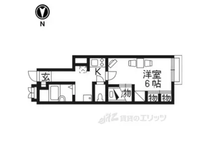 レオパレス宇治川(1K/1階)の間取り写真