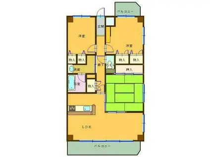 ライオンズマンション佐古六番町(3LDK/9階)の間取り写真