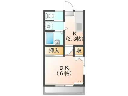 キャピタル袋田(1K/1階)の間取り写真