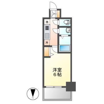 プレサンス名古屋菊井セルカ(1K/9階)の間取り写真