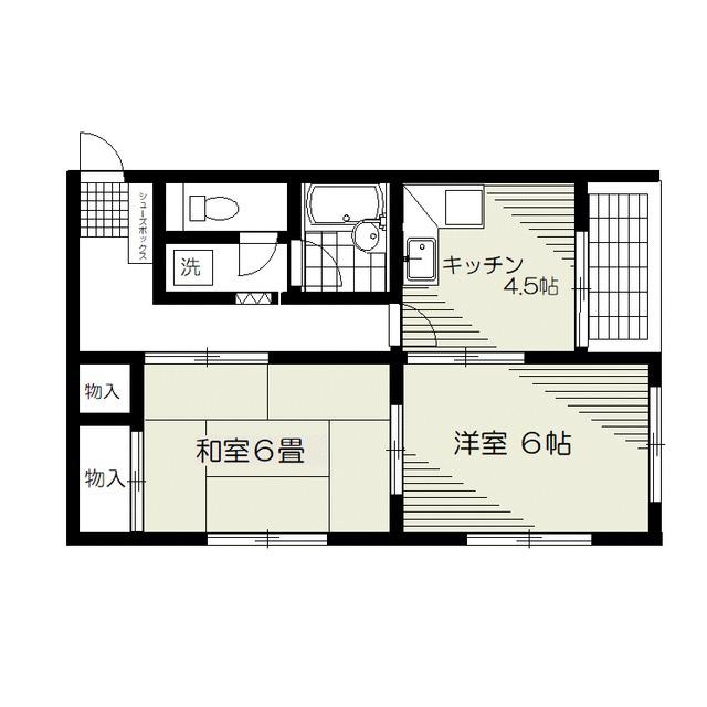 パレス中芳(2K/2階)の間取り写真