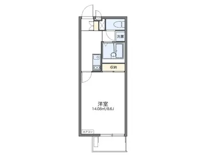 レグルス(1K/2階)の間取り写真