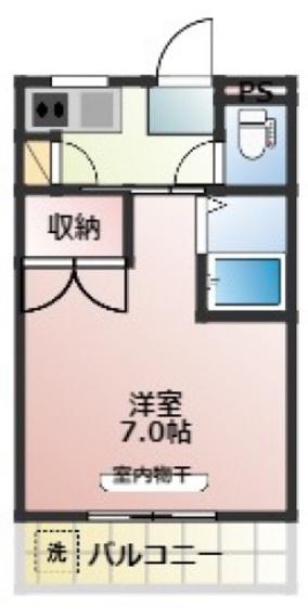 パークプレイス平井II(1K/4階)の間取り写真