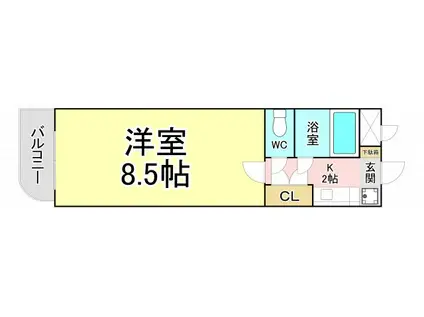 コンドミニアム青山(1K/3階)の間取り写真