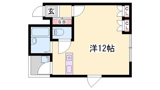 ISM I(ワンルーム/2階)の間取り写真