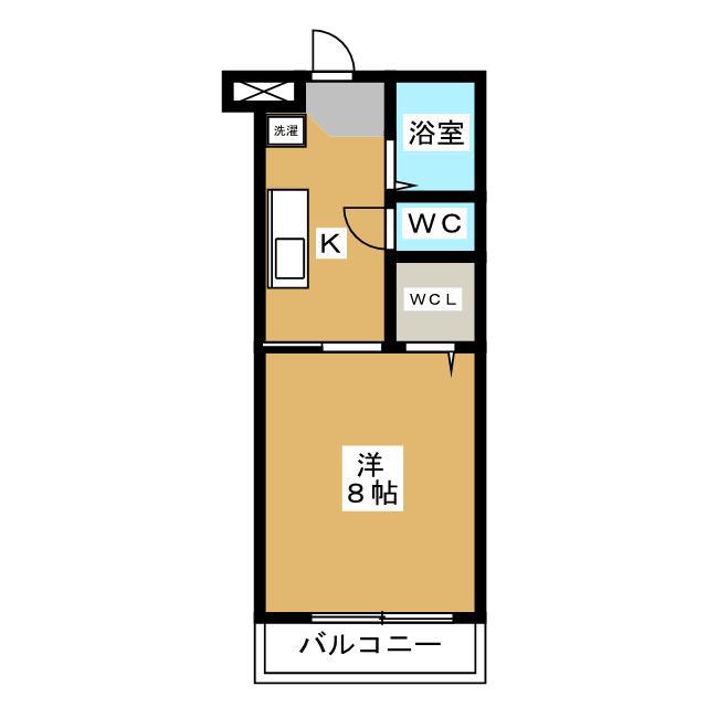 ブリスベンハイツ(1K/3階)の間取り写真