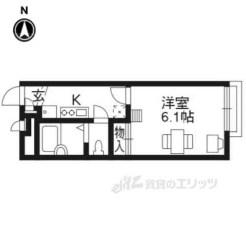 レオパレスALTAⅣ(1K/2階)の間取り写真