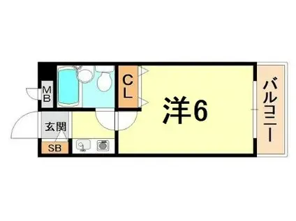 シャルムメゾン六甲道(1K/4階)の間取り写真