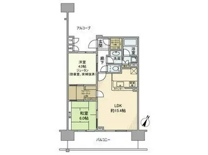 サングランデアルフィーヌB棟(2LDK/3階)の間取り写真