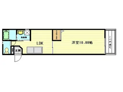 コーディアルグリーン(1DK/3階)の間取り写真