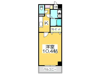 マリベール老松(1K/3階)の間取り写真