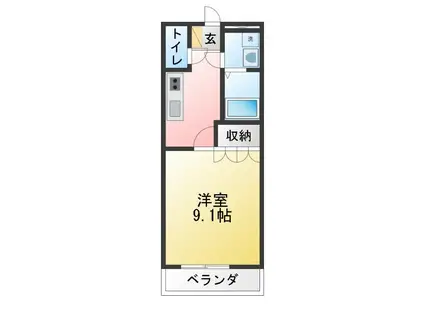 サンハイツ(1K/1階)の間取り写真