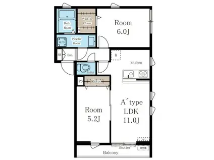 リブリ・M&R(2LDK/1階)の間取り写真