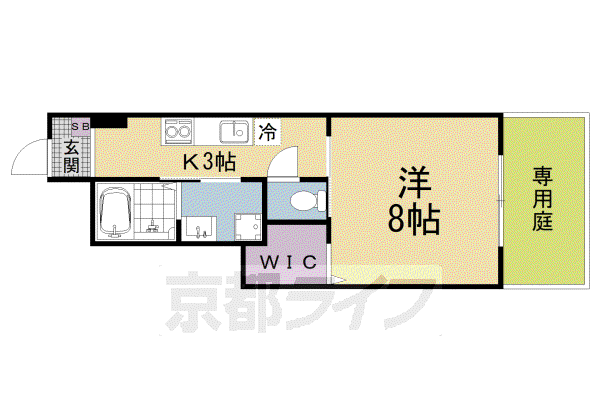 プランドール(1K/1階)の間取り写真