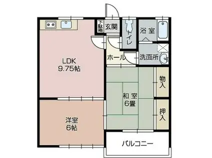 ルブールパレス(2LDK/1階)の間取り写真
