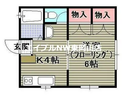 瀬尾コーポ(1K/1階)の間取り写真