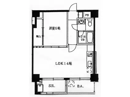 グランドパレスけやき(1LDK/5階)の間取り写真