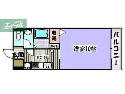 ピトレスクいづし(1K/1階)の間取り写真