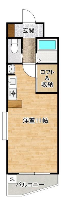 けやき通内山(ワンルーム/7階)の間取り写真