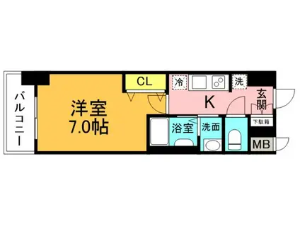 エステムコート広島国泰寺(1K/12階)の間取り写真