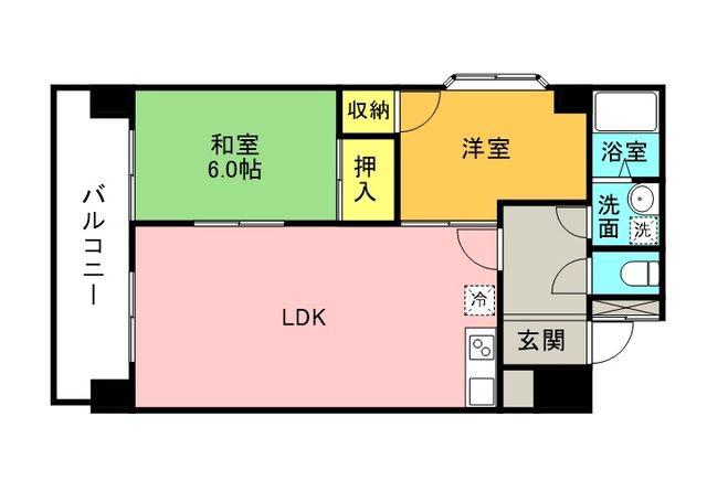 プレアール今津(2LDK/4階)の間取り写真
