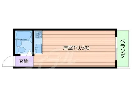 ハイツテラウラ(ワンルーム/3階)の間取り写真