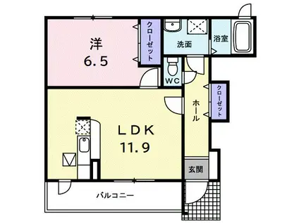 フォルシュ・ジェイ2(1LDK/1階)の間取り写真
