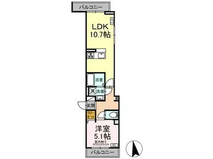 セレスティア豊島N(1LDK/2階)の間取り写真