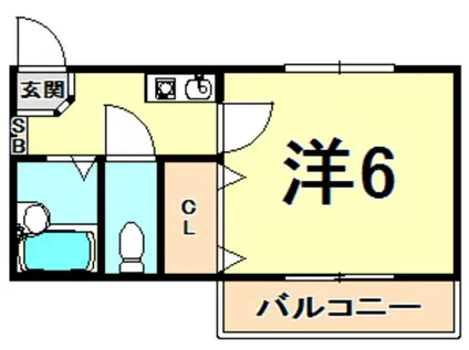 シャルマンフジ西宮参番館(1K/1階)の間取り写真