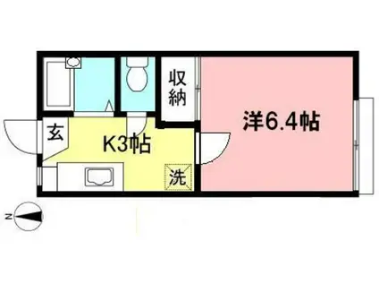 マイステージ聖蹟(1K/2階)の間取り写真