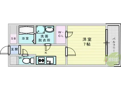 スプランディッド新大阪DUE(1K/5階)の間取り写真