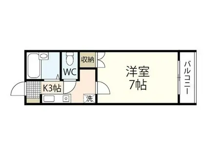 レジデンス西木(1K/2階)の間取り写真