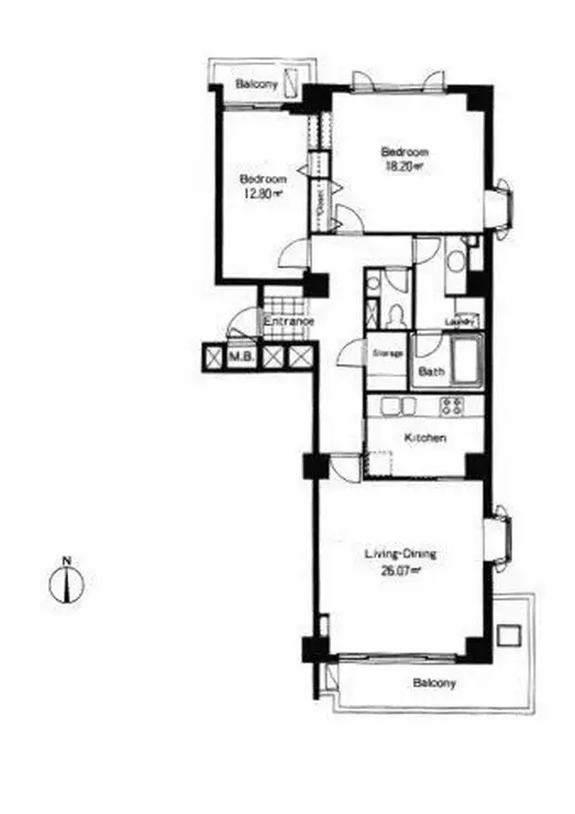 広尾ガーデンヒルズM棟 3階階 間取り