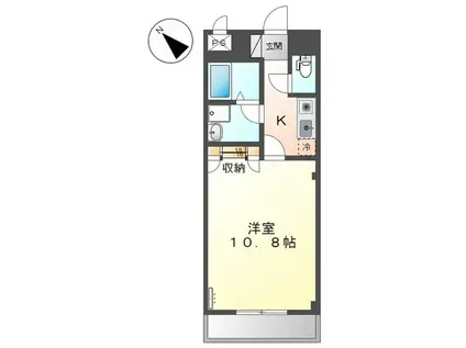 ソレアード(1K/2階)の間取り写真
