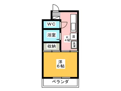 ハイクオリティ秀水(1K/4階)の間取り写真