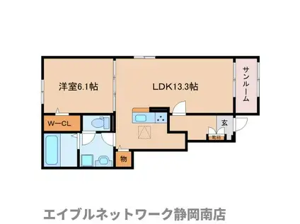 パストラーレ(1LDK/1階)の間取り写真