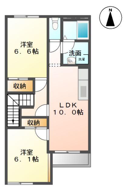 アルモニー・アイ(2LDK/2階)の間取り写真