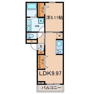 エスポワール名駅(1LDK/3階)の間取り写真