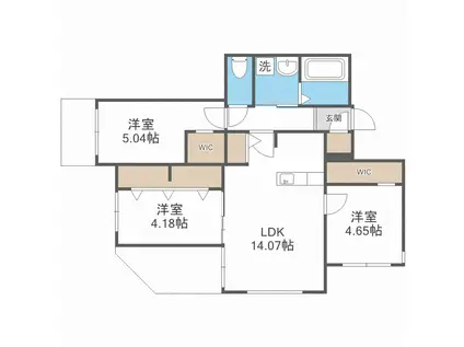 ラ・シュエットシエル(3LDK/1階)の間取り写真
