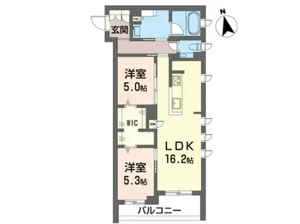 フェール シュヴァル(2LDK/3階)の間取り写真