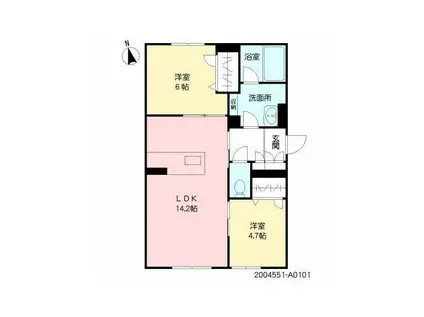 シャーメゾン VIOLETTA(2LDK/1階)の間取り写真