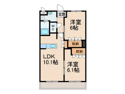 グレイスコートNS(2LDK/1階)の間取り写真