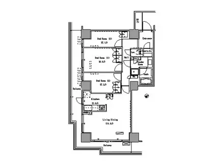 パークアクシス豊洲(3LDK/17階)の間取り写真